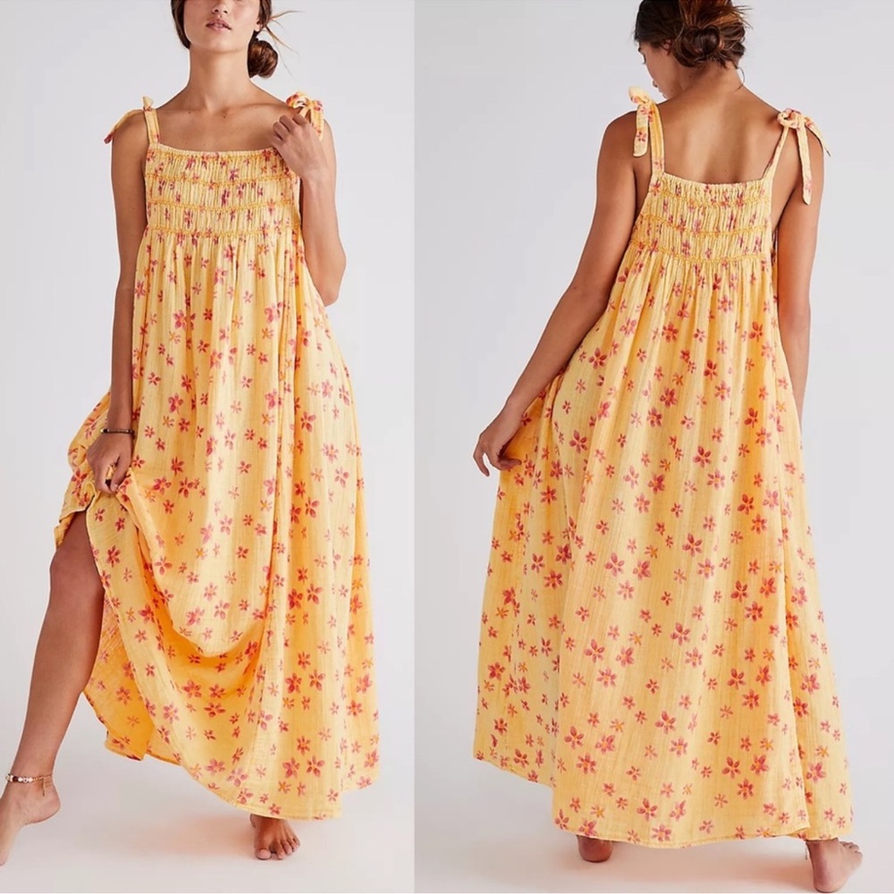 NWT Free People Azure Maxi Dress in Peach Size Large Sold Out